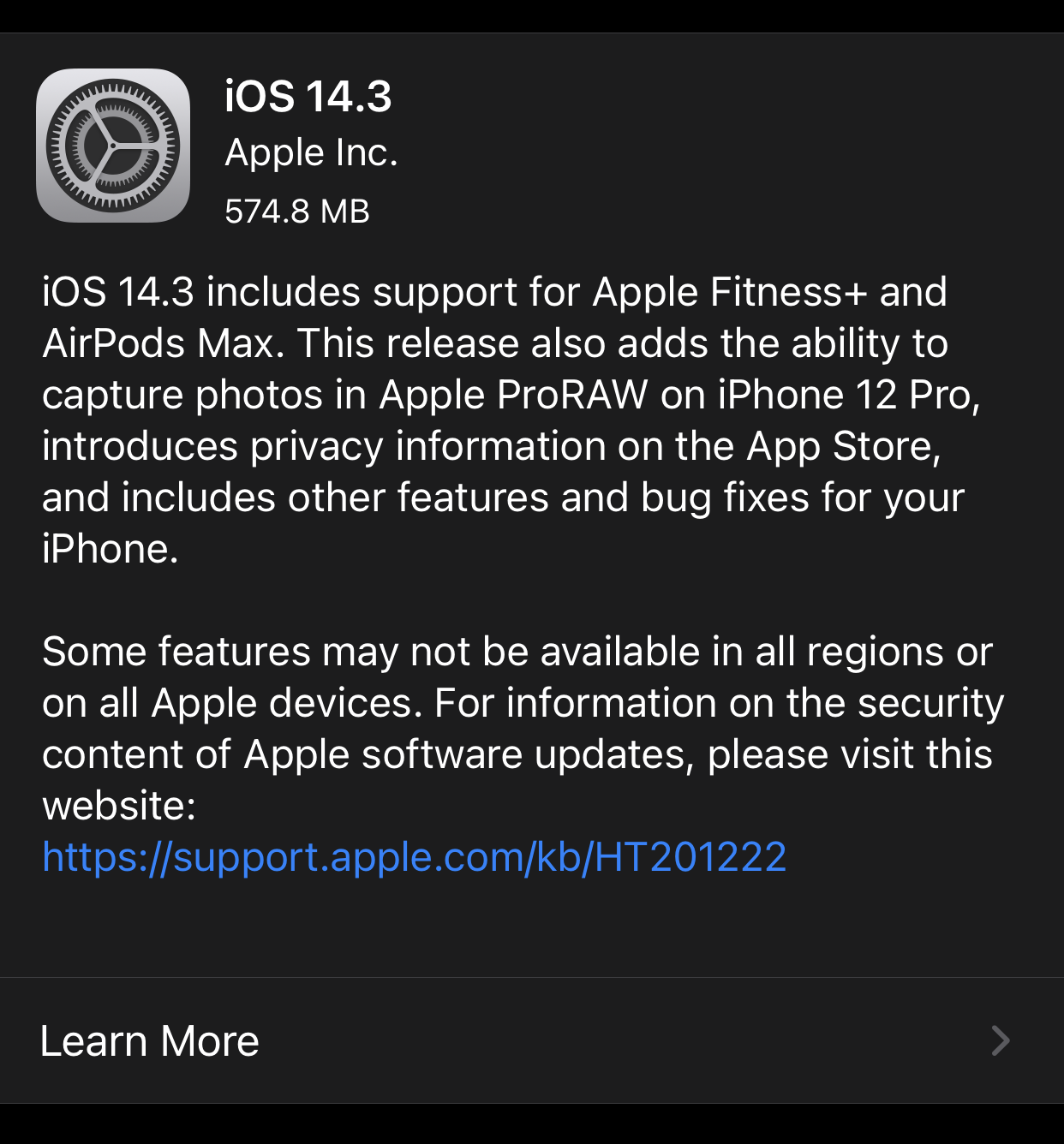 kemaskini iOS 14.3