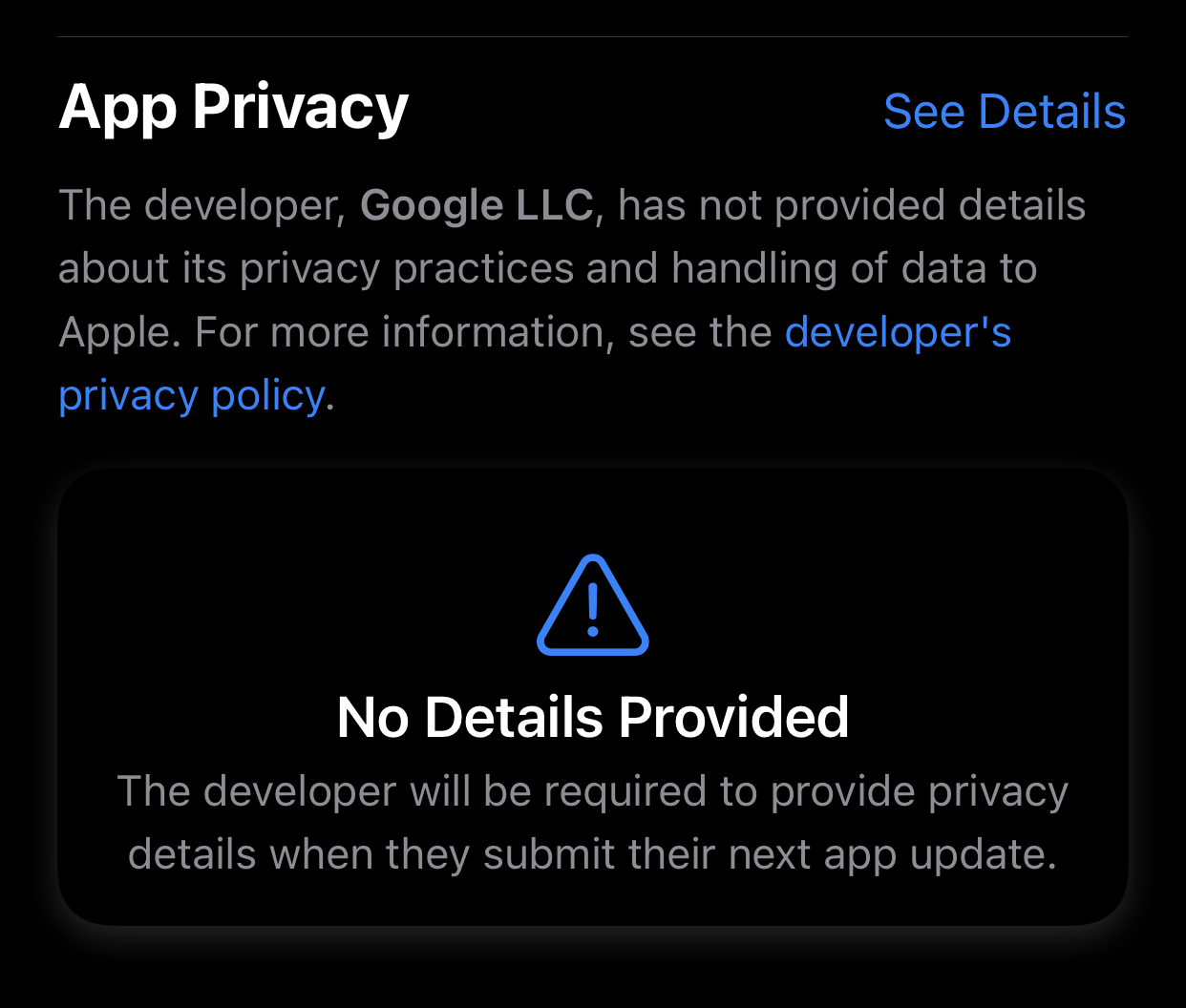 Google App Store privasi