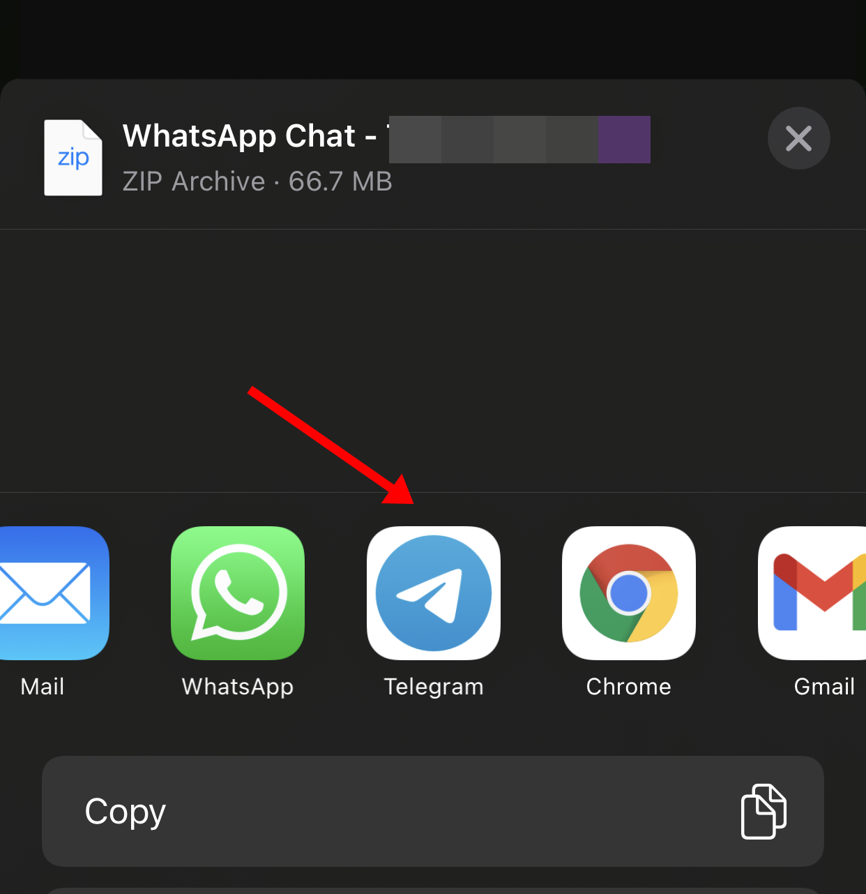 import chat WhatsApp ke Telegram