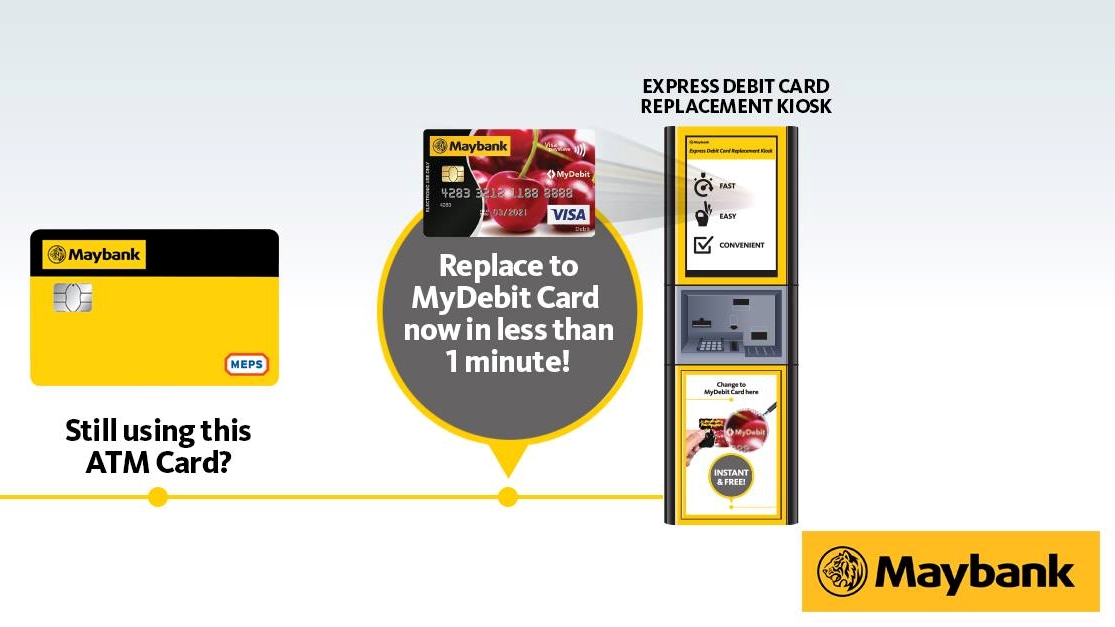 Kiosk replacement maybank card Cara Tukar